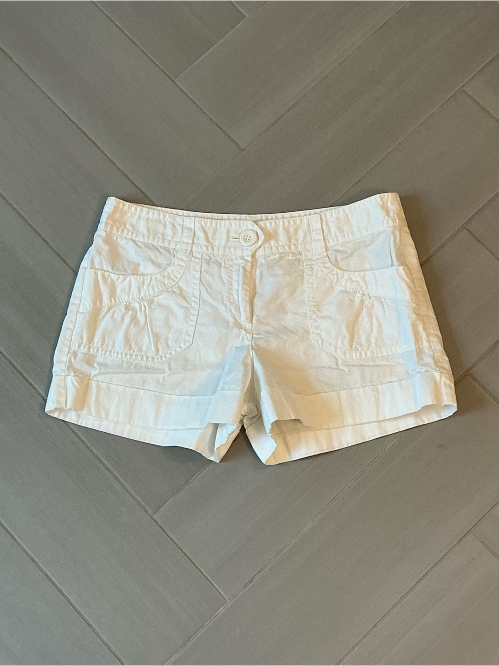 LOFT White Cotton Pocket Shorts
